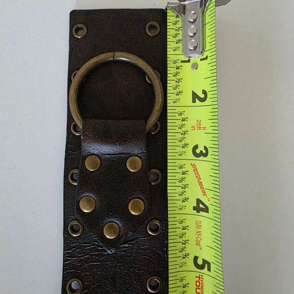 Steve Madden Leather Belt Double-ring Buckle with Stud Details size L SM30759TJ - Picture 8 of 10